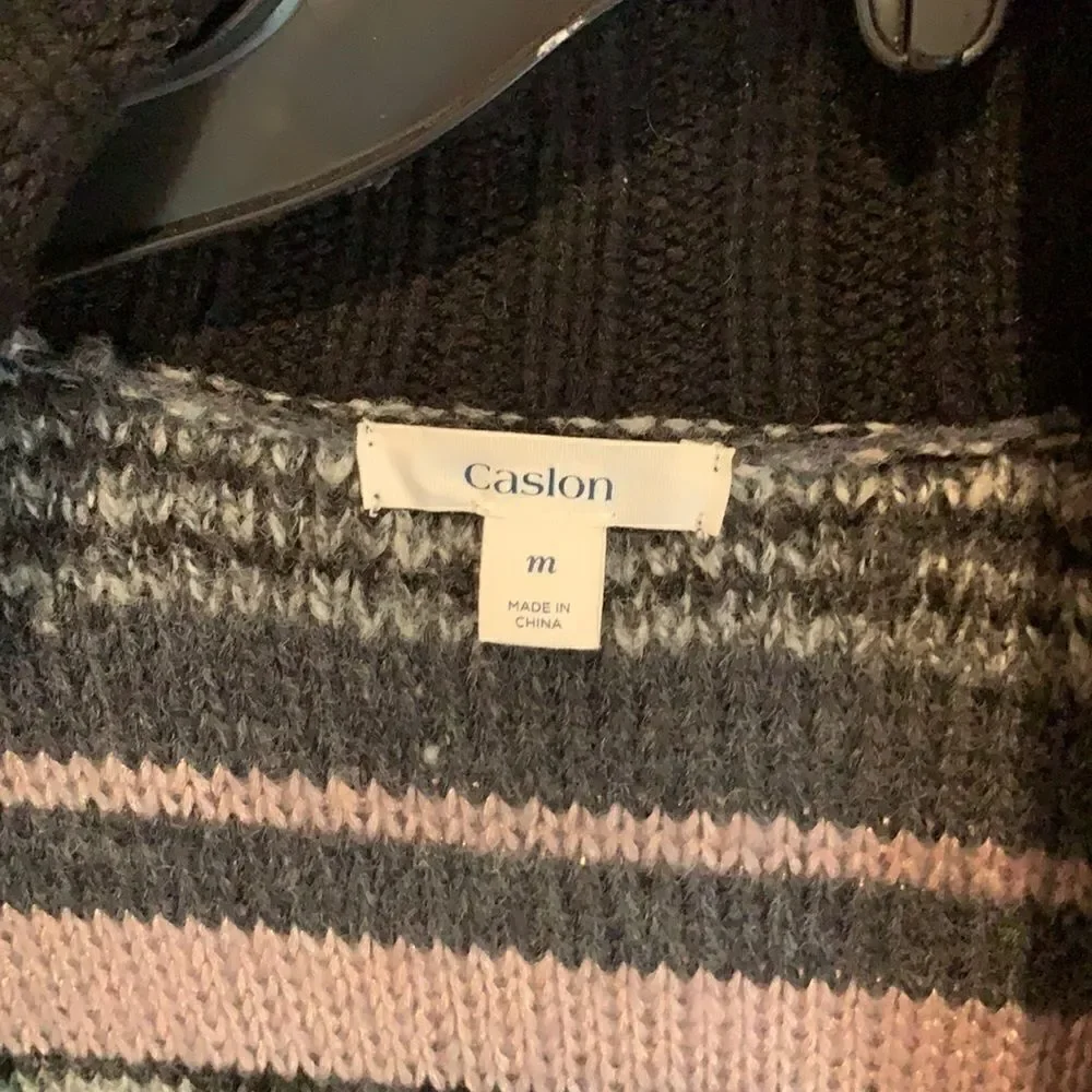 Caslon black and pink sweater coat